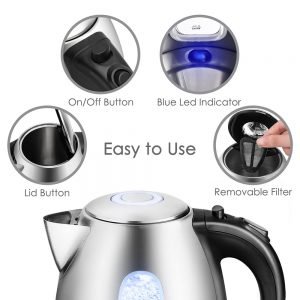 Aigostar Ανοξείδωτος Ηλεκτρικός Βραστήρας 1700ml 2200W-200015