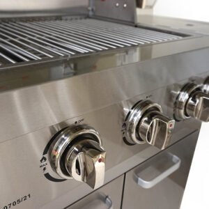 BERKMAN Ψησταριά Υγραερίου- Inox με 3 Εστίες, Μοτέρ με Σούβλα και 1 Πλαΐνη