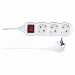 Emos Πολύπριζο 3 Θέσεων με Διακόπτη και Καλώδιο 3m (3×1) Λευκό
