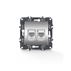 PRIME Πριζα Τηλεφωνου 1xrj11 CAT3 IP20 & Πριζα Δικτυου 1xrj45 CAT6 UTP IP20 MAT Αλουμι 1000113403