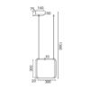 ACA ΚΡΕΜΑΣΤΟ ΦΩΤΙΣΤΙΚΟ SYMETRIA 30X14XH136CM – V30LEDP30WH - Image 2