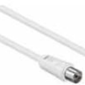 Καλώδιο Τηλεόρασης 1.5m Λευκό Αρσενικό-Θηλυκό Πλαγίας