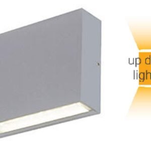 Απλικα LED UP & DOWN 2x3w 3000k Γκρι Αλουμινιου