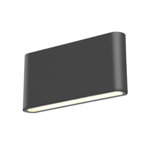 Απλικα LED Πλακε UP & DOWN 2χ6w 3000K Ανθρακι Αλουμινιου