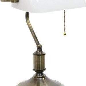 Πορτατιφ BANKER Μπρονζε με Λευκο Ε27 17-00141