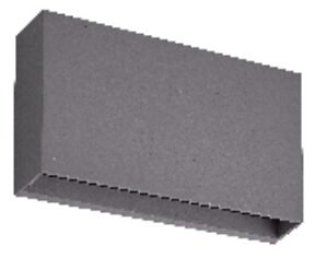 Απλικα LED UP & DOWN 2x6w 3000k Γκρι Πλαστικη