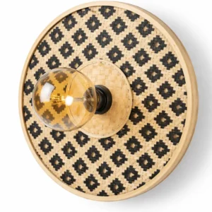Φωτιστικό Rattan Επίτοιχο/οροφής Στρογγυλό Ø41x8cm E27 48-0002