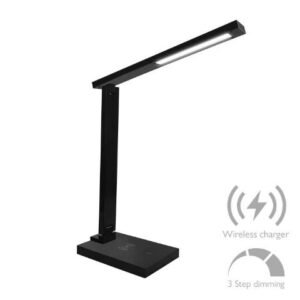 Φωτιστικό Γραφείου LED 6W & USB & WIRELESS CHARGER Μαύρο 3step DIM 17-00115-2