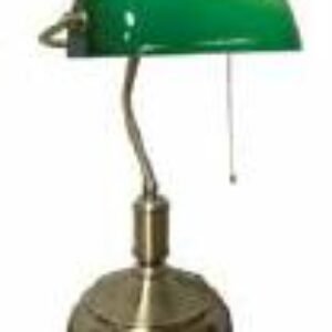 Πορτατιφ Banker Bronze με Πρασινο Γυαλι Ε27 17-00140