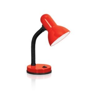 Πορτατιφ Φωτιστικό Γραφείου Κόκκινο Ε27 με Καλώδιο και Διακόπτη 17-00104-14