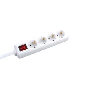 Πολύπριζο 4 σούκο ασφαλείας με διακόπτη 16a ip20 με καλώδιο h05vv-f 3×1.5mm² μήκους 1,5 μέτρα