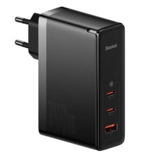 Baseus Φορτιστής GaN5 Pro 2xUSB-C + USB 140W (Μαύρο)