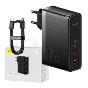 Baseus Φορτιστής GaN5 Pro 2xUSB-C + USB 140W (Μαύρο)