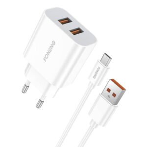 Φορτιστής Foneng EU45 Fast Charger 12W με 2x USB + Καλώδιο Micro USB