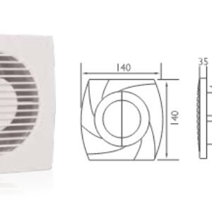 Εξαεριστήρας Μπάνιου LINEME Φ100mm 12W – 120 m³/h (02-00108)