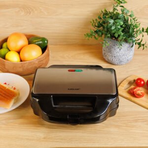 Eurolamp Τοστιέρα Μαύρη–Inox με Αποσπώμενες Πλάκες 900W – Κωδικός: 300-70033