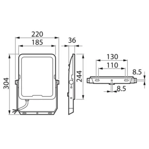 Philips Προβολέας LED 100W All-In Multi-CCT IP65 | 230V